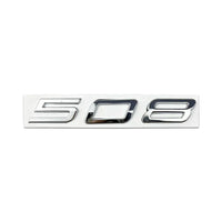 Logo Peugeot 208, 308, 408, 408X, 508 et 508L en ABS 3D, Emblème Lettres de Coffre Noir Brillant, Argent ou Gris