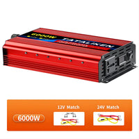 Convertisseur 12V 220V Voiture Pur Sinus 1000 à 6000 W Onduleur 12 V 24 V