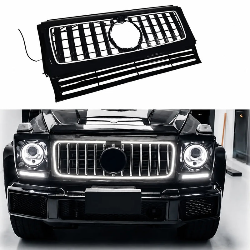 Calandre Avant Style GT R Panamericana LED Mercedes-Benz Classe G W463 1990-2018 Noir Brillant