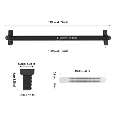 Barres de Toit Aluminium Noir Réglables 124-134 cm