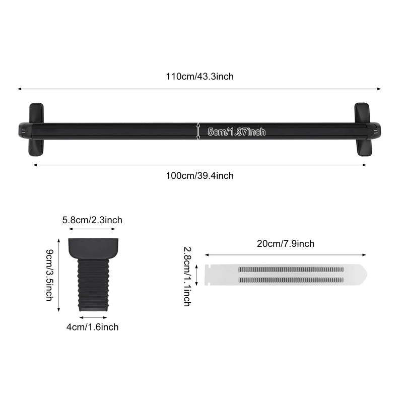 Barres de Toit Aluminium Noir Réglables 124-134 cm