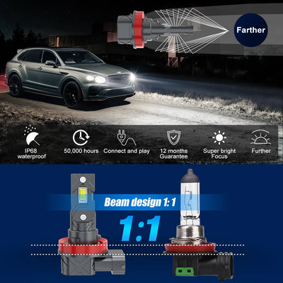 Ampoules LED BMW H8 H11 9005 9006 100W 30000LM Canbus