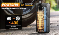 Gonfleur de Pneus Électrique Portable Carsun Rechargeable avec Écran Numérique pour Voiture, Vélo et Ballon