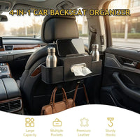 4-in-1-Rücksitz-Organizer fürs Auto mit Taschentuchhalter, Becherhalter und Haken