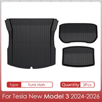 Tapis de Sol et de Malle Tesla Model 3 Highland 2024-2026 TPE Étanches Antidérapants