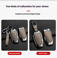 Étui de Protection Clé Peugeot Citroën Cuir et Alliage 207 307 308 407 607 807 C2 C3 C4 C5 C6 C8