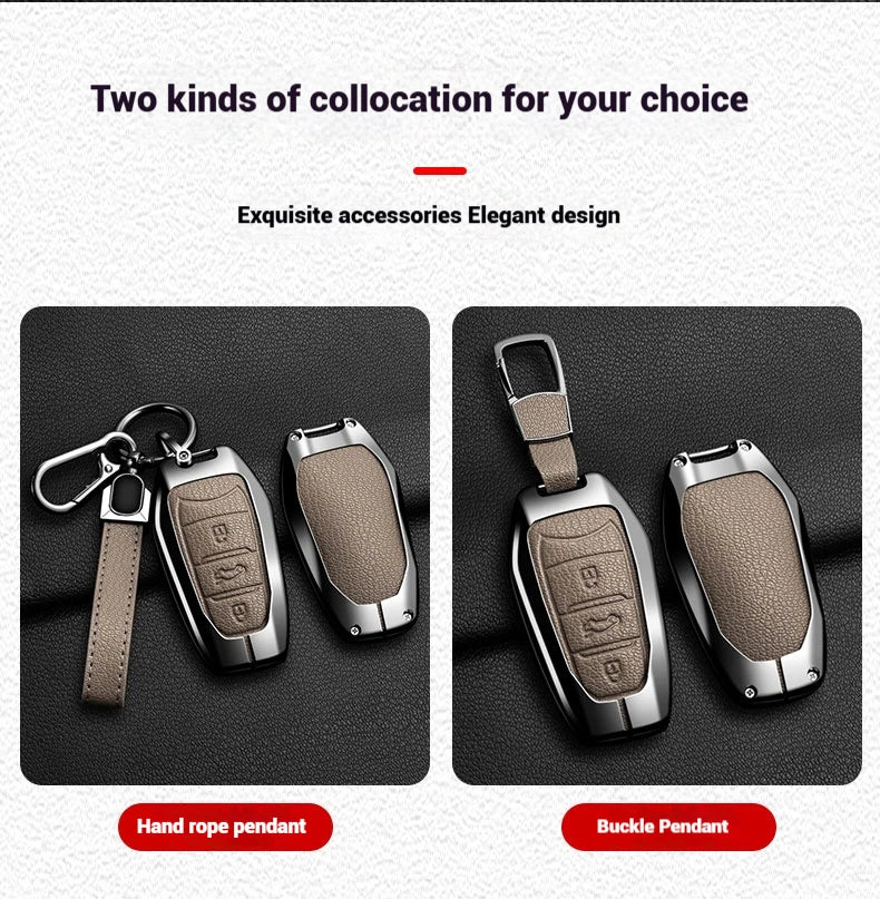 Étui de Protection Clé Peugeot Citroën Cuir et Alliage 207 307 308 407 607 807 C2 C3 C4 C5 C6 C8