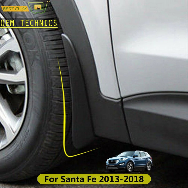 Bavettes Garde-Boue Hyundai Santa Fe DM 2013-2018 Kit 4 Pièces