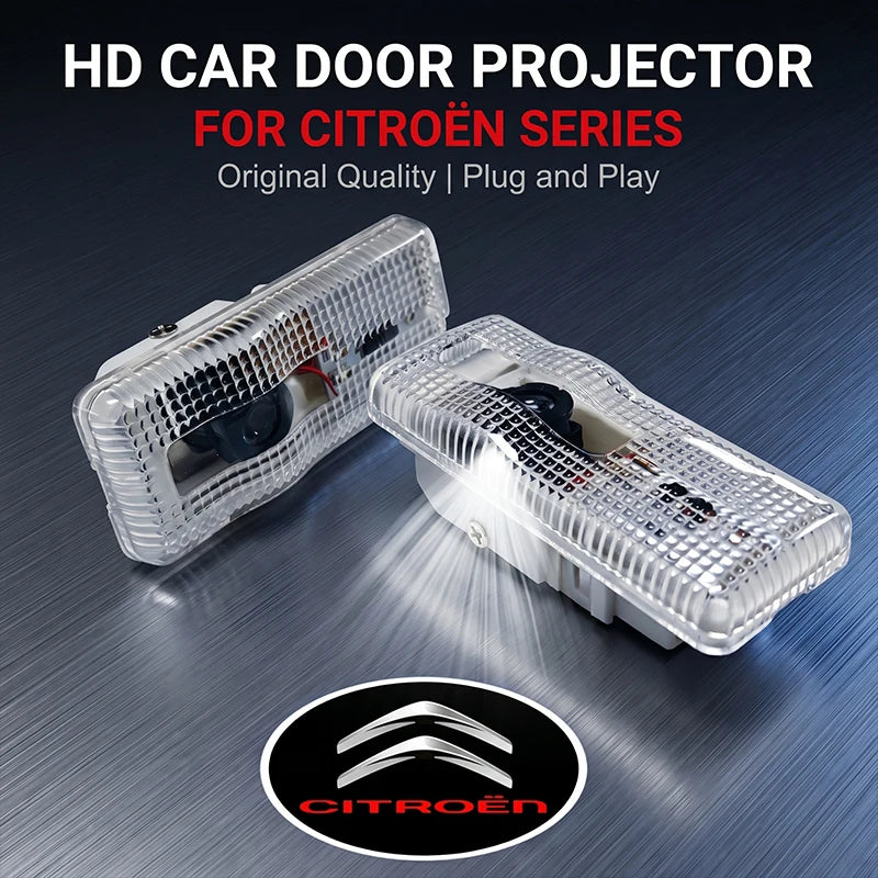 Projecteur Porte Citroën, Lot de 2, Plug and Play, Lentille Verre HD, C3 C4 C5 C6 Picasso Cactus DS3