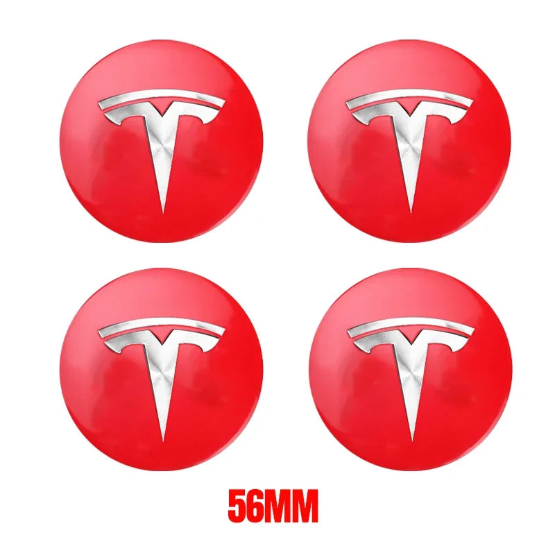 Cache-Moyeux Tesla Model 3 Y S X 56mm Logo — vue de trois quarts