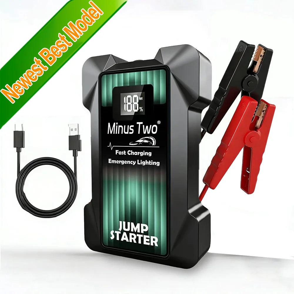 Booster de Batterie Voiture 12V Portable avec Lampe LED et Ports USB