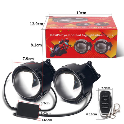 Lentille de Projecteur LED Yeux du Diable Universelle Voiture