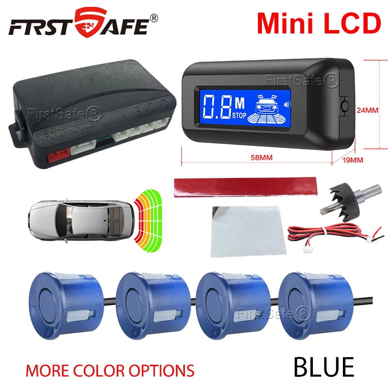 Radar de Recul Mini Écran LCD 4 Capteurs 22 mm