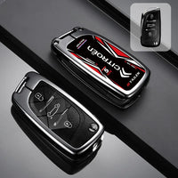 Étui de Protection Clé Citroën C3 C4 C5 Berlingo Picasso Alliage de Zinc Blanc ou Noir