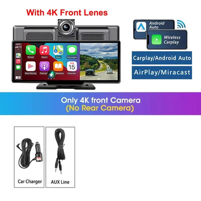 Dashcam Srnubi 10,26 Pouces 4K CarPlay Android Auto