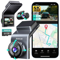 Dashcam Botslab Plus 4K HDR Avant et Arrière avec GPS, Wi-Fi 5 GHz et Capteur SONY STARVIS 2 Vision Nocturne