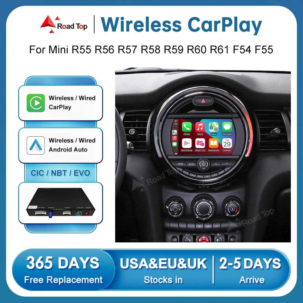 Boîtier CarPlay Android Auto Sans Fil MINI R56 F56