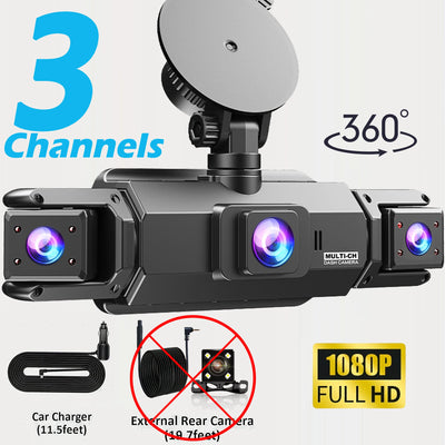Dashcam 4 Canaux 4K WiFi Avant Arrière Intérieur