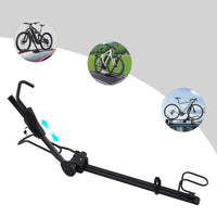 Porte-Vélo de Toit Pliable avec Support Vertical et Double Verrouillage Réglable de 75 à 98 cm pour SUV et Monospaces