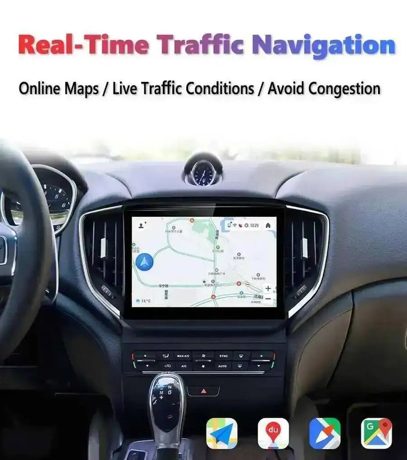 Autoradio Android Maserati Ghibli 2014-2020 Écran QLED 10 pouces CarPlay 4G Version Best GPS
