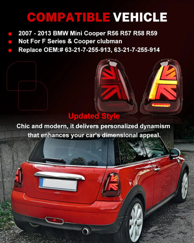 Feux Arrière LED Mini Cooper R56 à R59 Union Jack