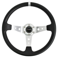 Volant Sport 350 mm Cuir PU Moyeu 6 Vis Plat Profond Universel