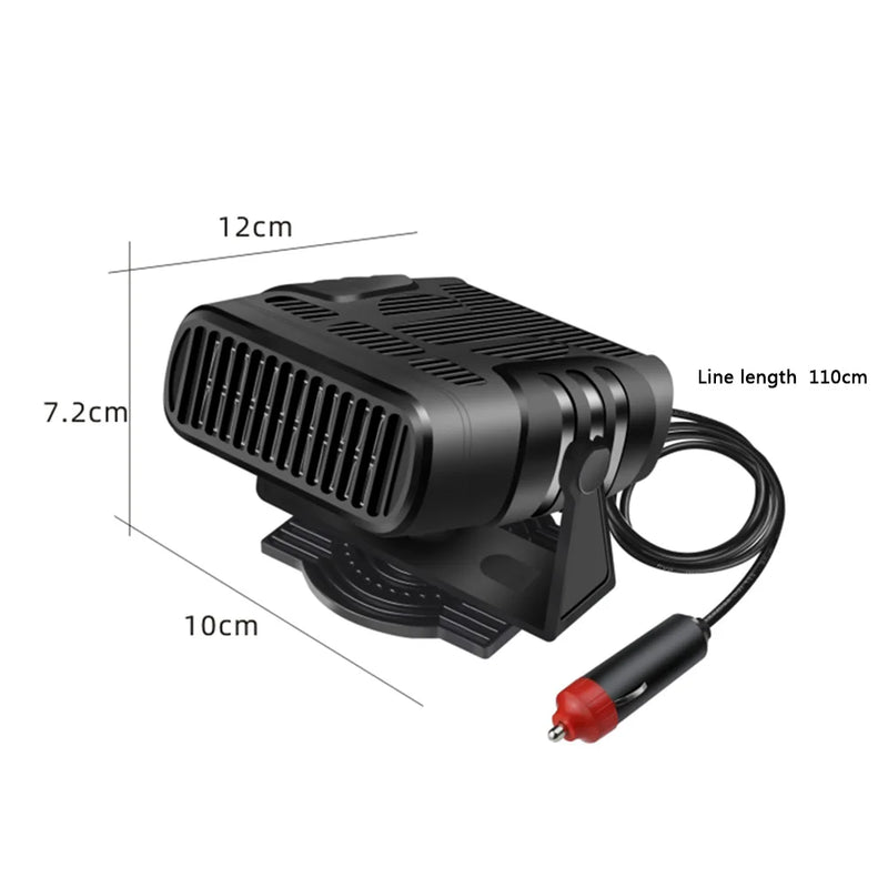 Ventilateur Chauffant Voiture 12V 24V Rotatif 360° Anti-Buée
