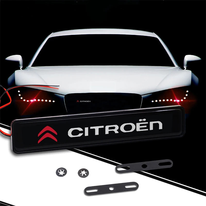 Logo LED Citroën Emblème Lumineux Plaque Avant 16 cm