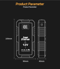 Booster de Batterie Voiture 12V 1200A Écran Numérique 5 Coloris