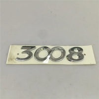 Logo Peugeot 3008 Chrome, Emblème de Coffre Chiffres en Relief