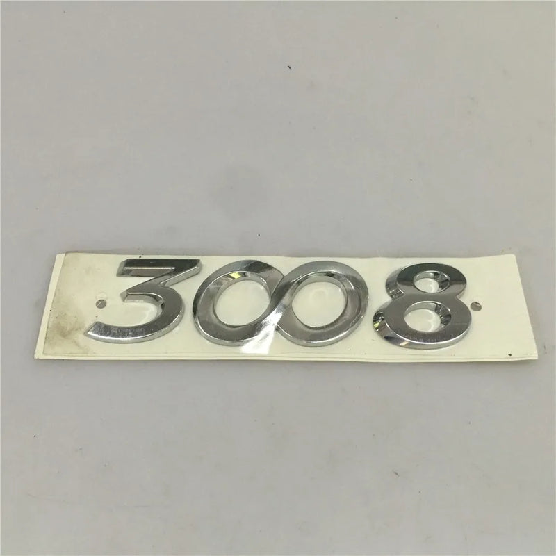 Logo Peugeot 3008 Chrome, Emblème de Coffre Chiffres en Relief