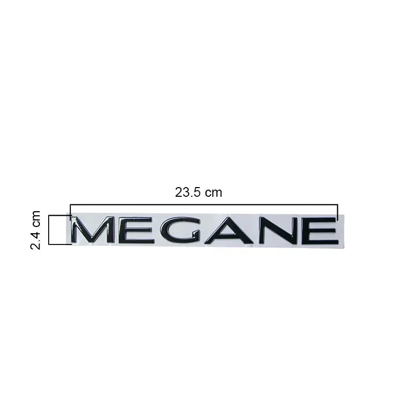 Logo Renault Mégane, Lettres de Coffre 3D 23,5 cm Rouge, Noir, Chrome ou Or, Mégane 1, 2, 3, 4 et RS