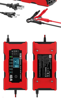 Chargeur de Batterie Voiture 12V 10A Intelligent LiFePO4 AGM Gel