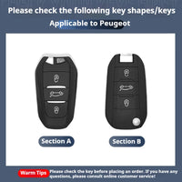 Coque de Clé Peugeot Dégradé Alliage de Zinc Clé Fixe ou Repliable