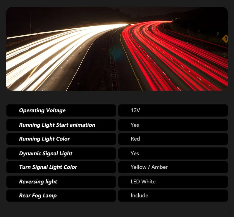 Feux Arrière LED Dynamiques Volkswagen Tiguan II MK2 2016-2022 Paire