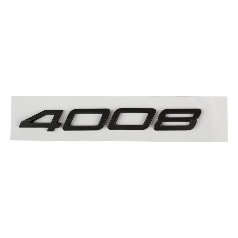 Logo Peugeot 2008, 3008, 4008 et 5008 en ABS 3D, Emblème Chiffres de Coffre 2023-2025, Noir Brillant, Gris Foncé ou Chrome