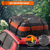 Sac de Toit Voiture Étanche 600D 112x87x44 cm Coffre Souple Sans Galerie