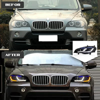 Phares LED BMW X5 E70 2007-2013 DRL Dynamique