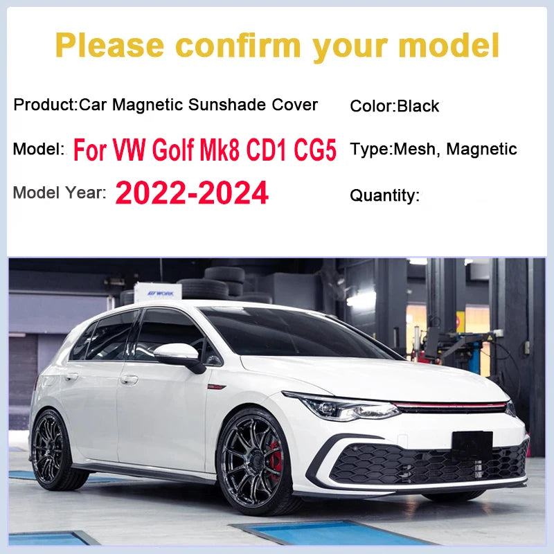 Pare-Soleil Vitres Volkswagen Golf 8 CD1 CG5 Rideaux Magnétiques Maille Anti-UV