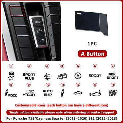 Bouton de Console Centrale Porsche 718 Cayman Boxster 911