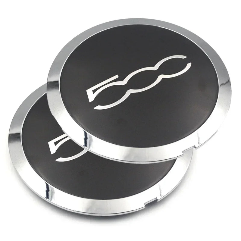Cache-Moyeux Fiat 500 133mm Argent Anti-Poussière — vue de trois quarts