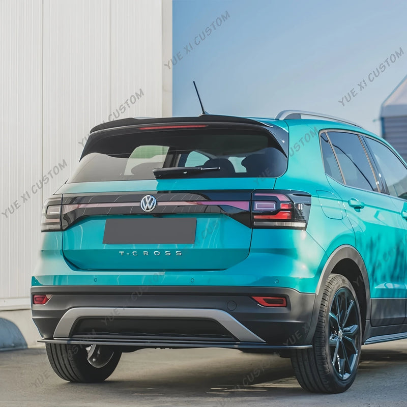 Becquet Volkswagen T-Cross 2018-2023 Style Maxton Noir Brillant, Extension de Toit Avant Restylage