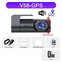 Dashcam 4K UHD Wi-Fi avec GPS, Caméra de Recul 4K en Option, Vision Nocturne et Surveillance de Stationnement 24 h