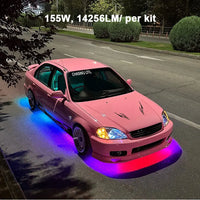 Éclairage d'ambiance LED RGBIC double rangée 6 pièces voiture