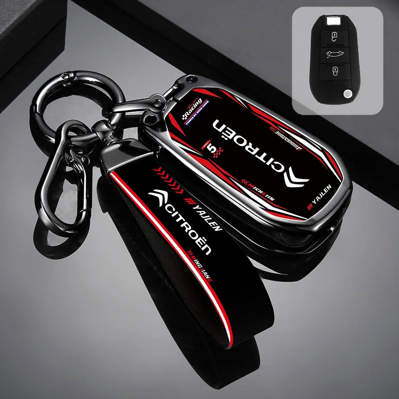 Étui de Protection Clé Citroën C3 C4 C5 Berlingo Picasso Alliage de Zinc Blanc ou Noir