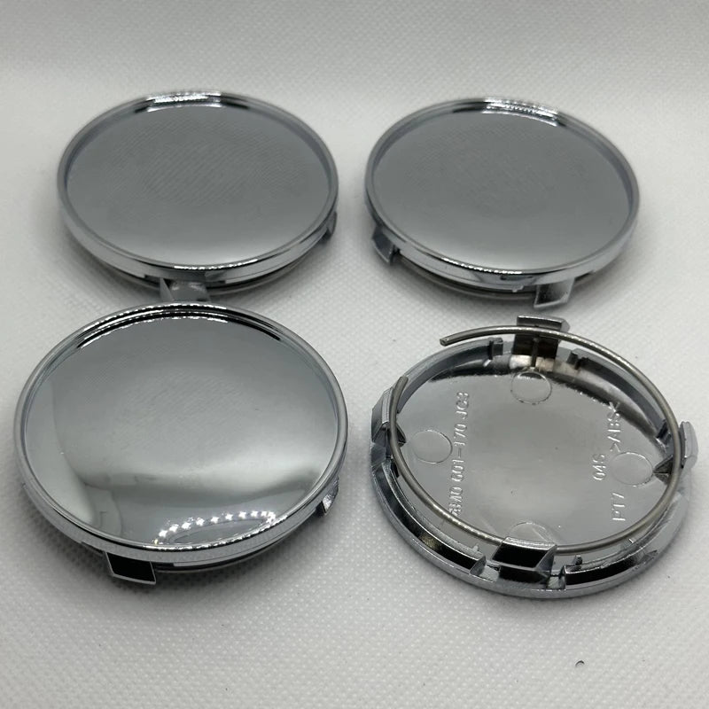 Cache-Moyeux Universels Vierges 61 mm Chromé ou Noir Lot de 4