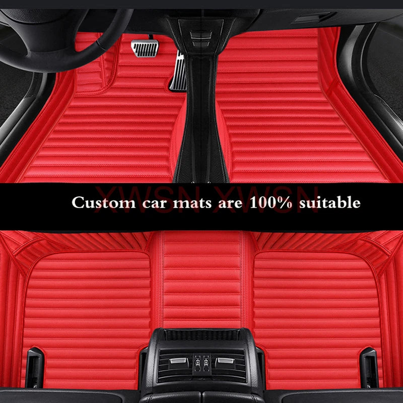 Tapis de Sol Cuir PU Rayé 5D Sur Mesure Volvo XC40 V60 V90 2016-2023 5 Places ou 1 Pièce