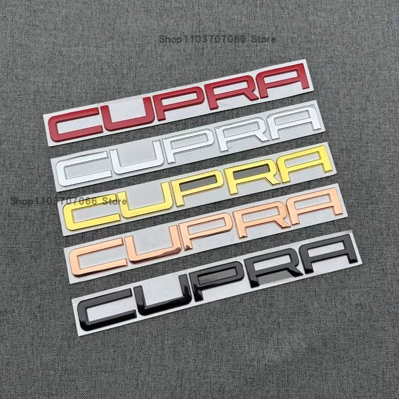 Lettres CUPRA 3D 23,5 cm, Emblème Adhésif pour Formentor, Leon, Born, Tavascan, Ateca, 5 Coloris