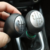 Pommeau de Vitesse Dacia Duster, Dokker et Lodgy Boîte Manuelle 6 Vitesses + R, Simili Cuir et Zinc