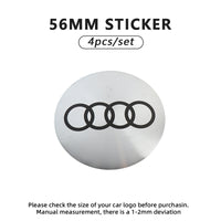 Cache-Moyeux Audi A3 A4 RS3 56mm 60mm 65mm Emblème — détail du support